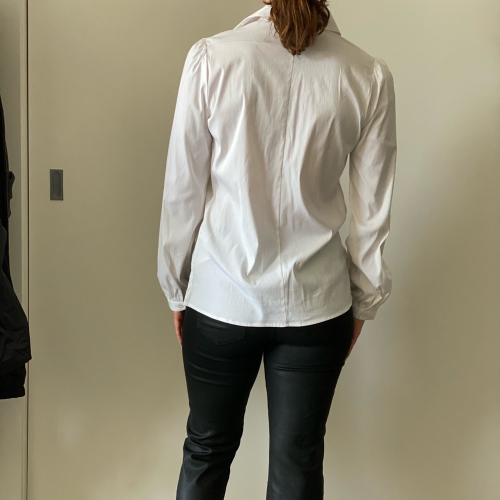 White Express Puff Shoulder Button Down - image 5